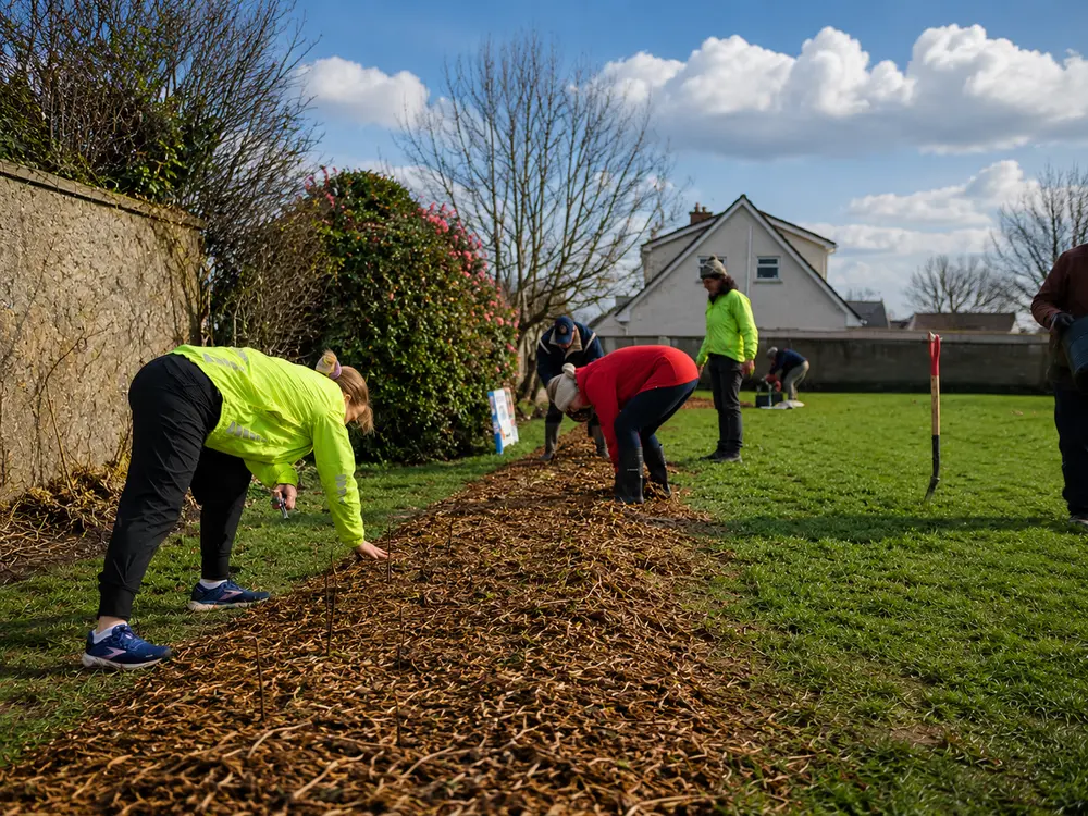 Hands planting a young tree